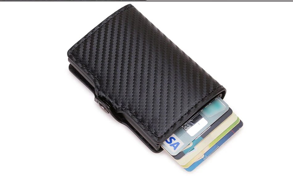 Carbon Faser Brieftasche Für Männer Kreditkarte Halter RFID Blocking Dünne Mini Aluminium Metall Brieftaschen Münzfach Geld Tasche Vallet – Detail 9