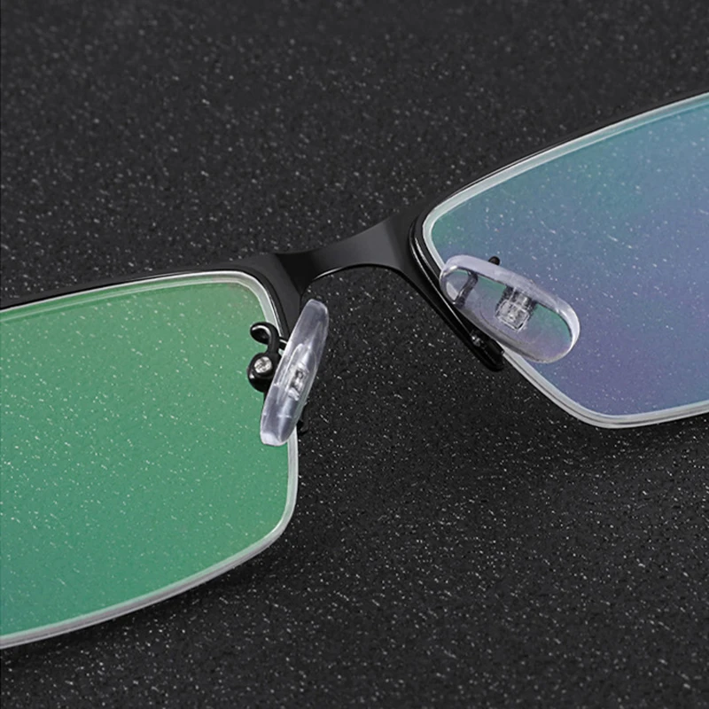 Men Metal Half Frame Myopia Glasses Finished Eyeglasses Business Spectacles Frames Male -1.0-1.5-2.0-2.5-3.0-3.5-4-4.5-5-5.5-6.0