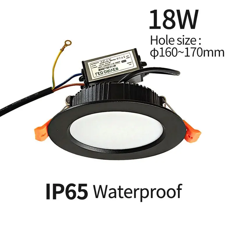 Luz de teto LED impermeável, holofotes ao ar livre, iluminação embutida, iluminação de alto brilho,  IP65, , 3W, 5W,