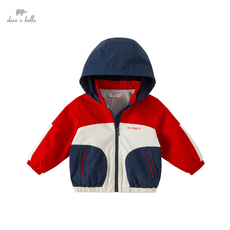 Dave Bella Kids Boys Autumn Winter Coat Children Zipper Clothing Long Sleeve Hooded Windproof Jackets Warm Coats DB4223105