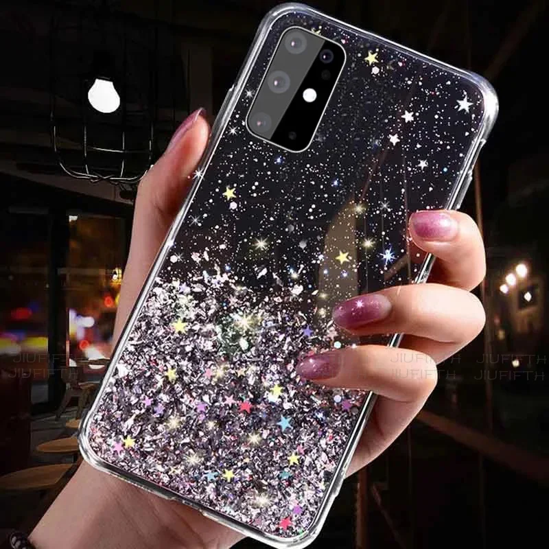 

Luxury Bling Glitter Clear Phone Case for Samsung A15 A05 A35 A55 A24 A34 A54 S24 S23 Ultra Shockproof Transparent Soft Cover