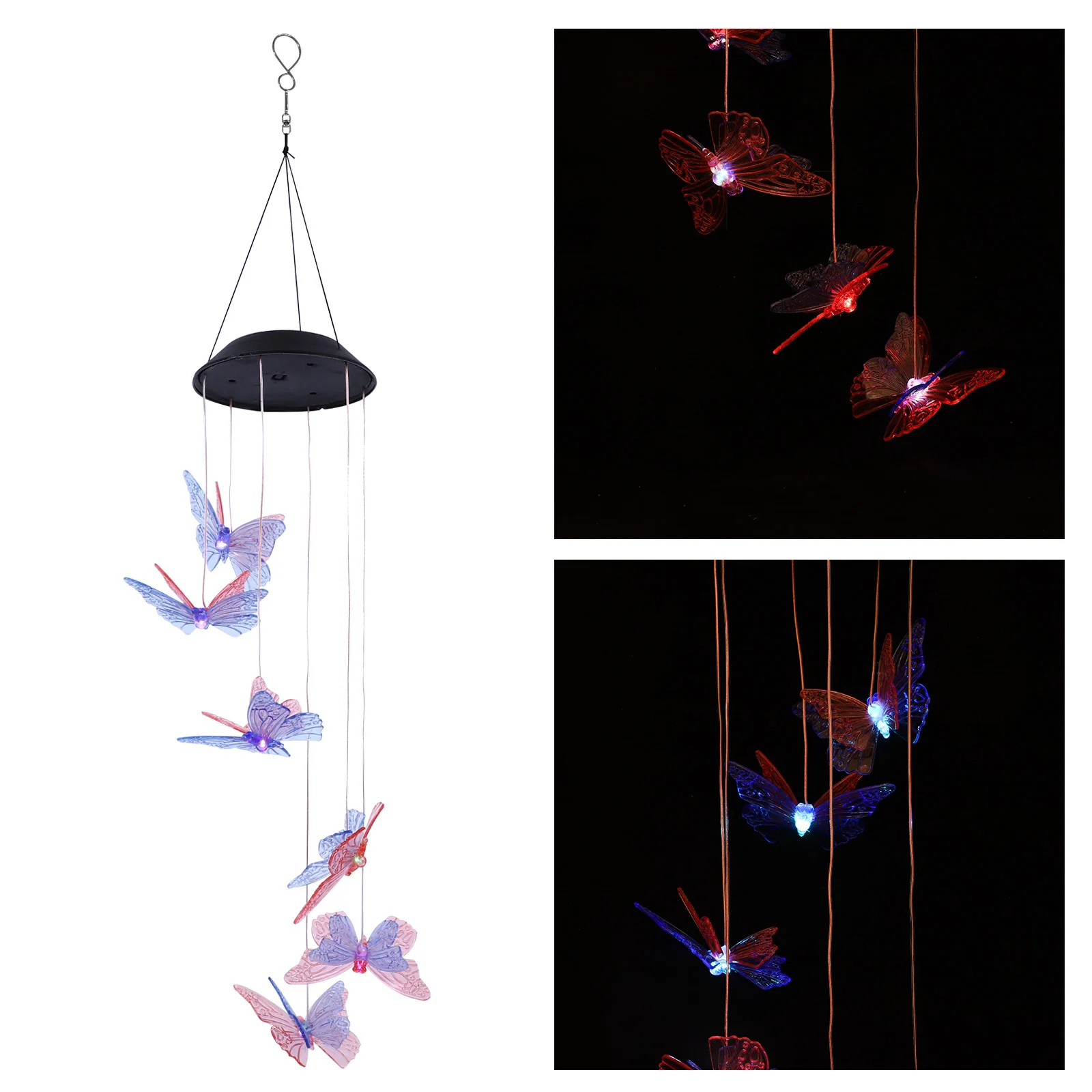 

1pc Light Color Changing Garden Decorative Wind Chime Lamp For Outdoor Indoor Led Solar Wind Chime Light