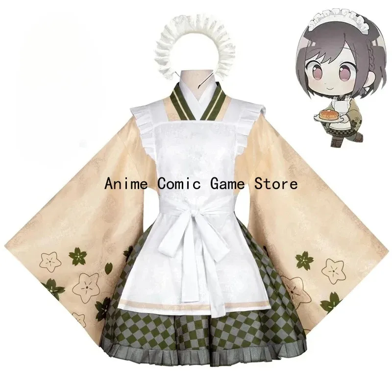 

In Stock Shinonome Ena Cocplay Project Sekai Colorful Stage Enanan Cosplay Wig Animate Cafe Apron Maid Kimono Outfits for Women