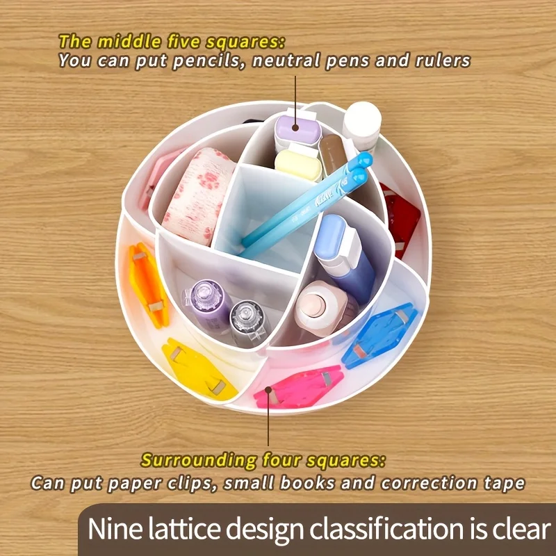 Creative 360-Degree Rotating Pen Holder, Large Capacity - Multi-Functional Desktop Organizer Suitable for Home and School Use