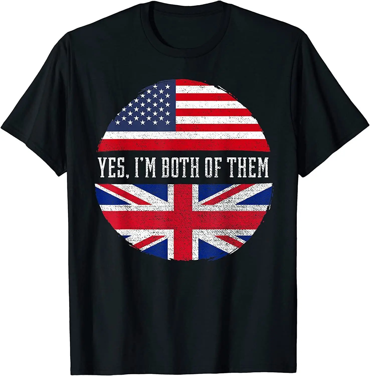 NEW! USA Flag United Kingdom Flag Heritage Cool Gift Ideas T-Shirt - MADE IN USA