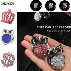 1 Pcs Car Engine Push Start Stop Button Cover Bling Car Crystal Rhinestone Ring Emblem Sticker Anti-Scratch Car Decoration Cover