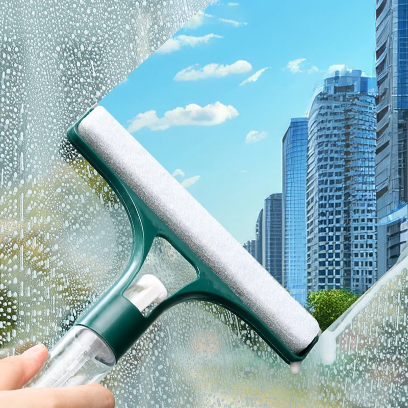 3-in-1-Räuterwischer für Fensterreinigung, multifunktionaler Glasspiegelwischer mit Sprühflasche, Mikrofaser-Peeling, Haushalts- und Autoreiniger-Werkzeuge