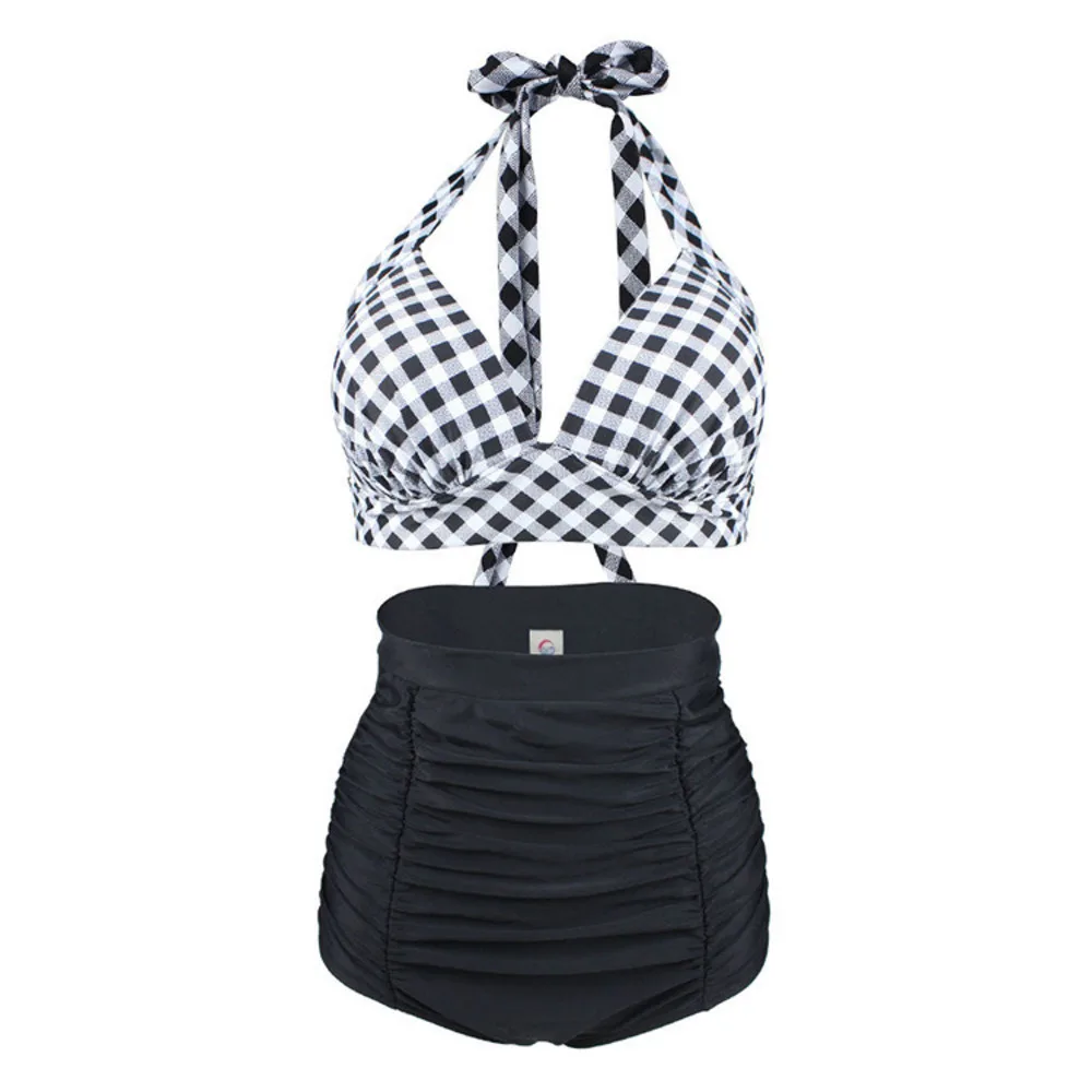 

2 Pcs High Waist Bikini Set Ties Swimsuit Sexy Womens Bathing Suit Push Up Beachwear Two Piece Adjustable Ties Swimwear