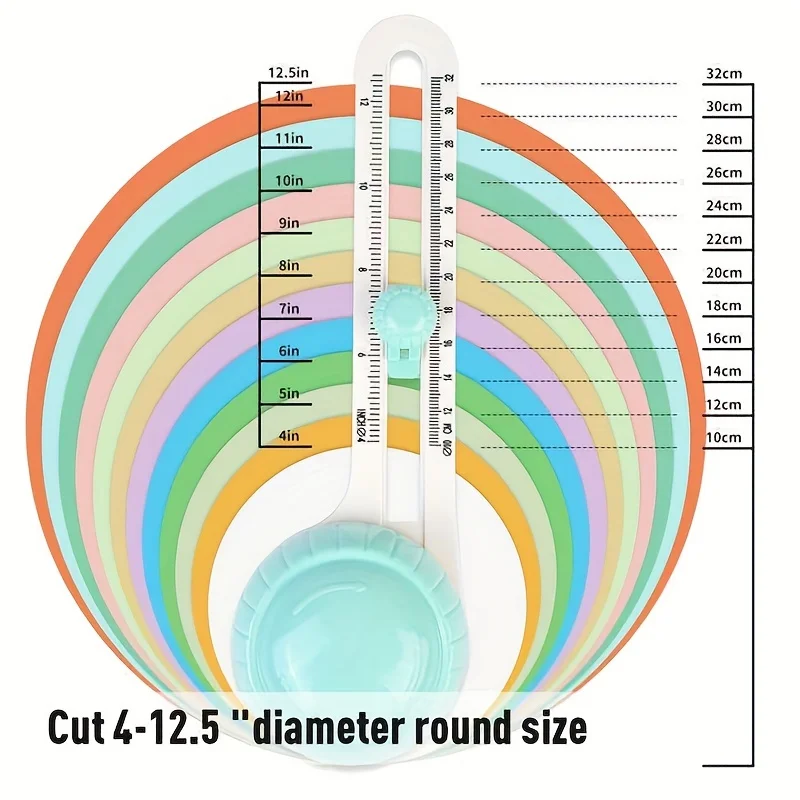 Okrągły nóż do papieru karty do scrapbookingu nóż w kształcie koła DIY okrągły nóż tnący 360° obrotowy nóż do okręgów