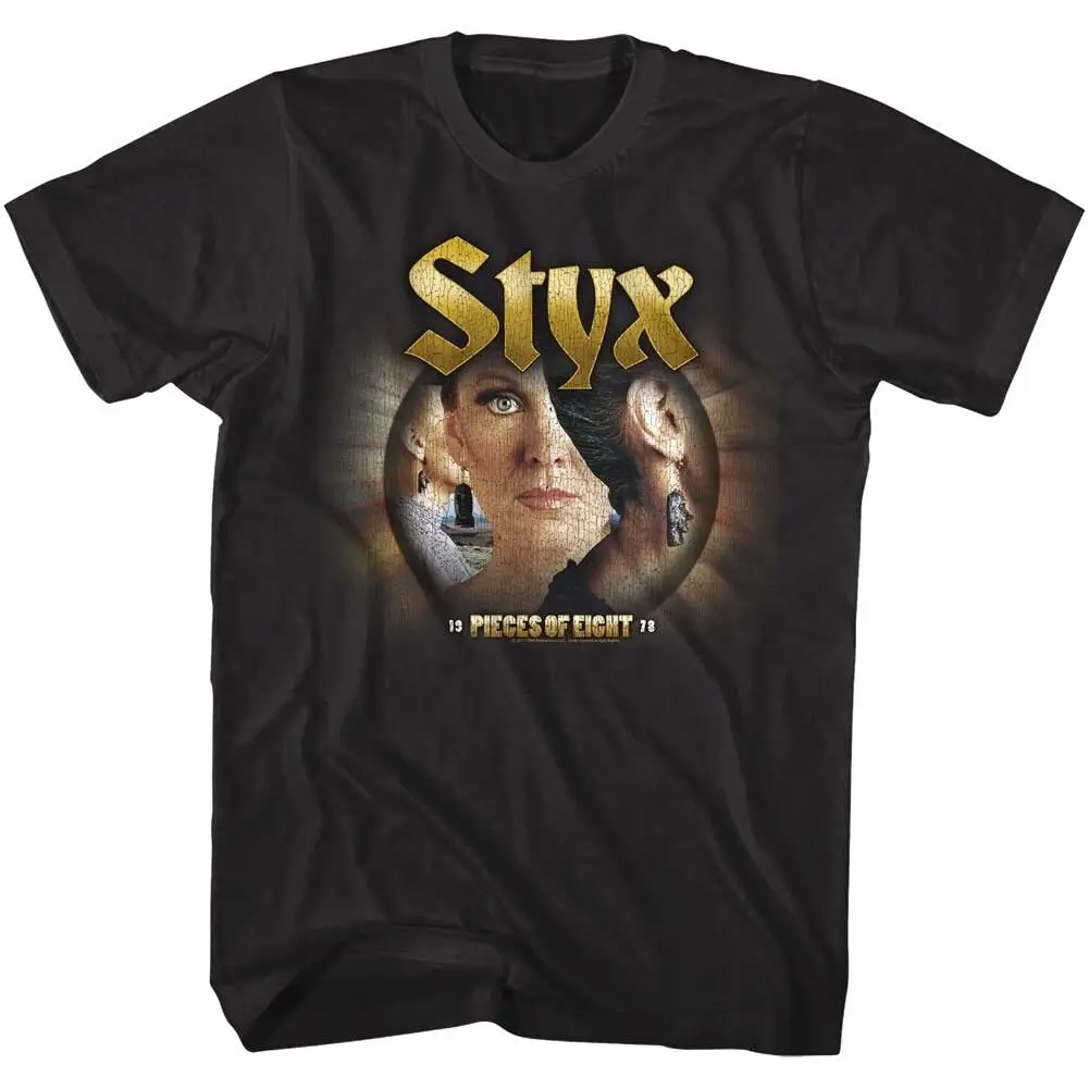 Styx Pieces of Eight Men's T shirt Rock Band Studio Album 78 Cover Art Top