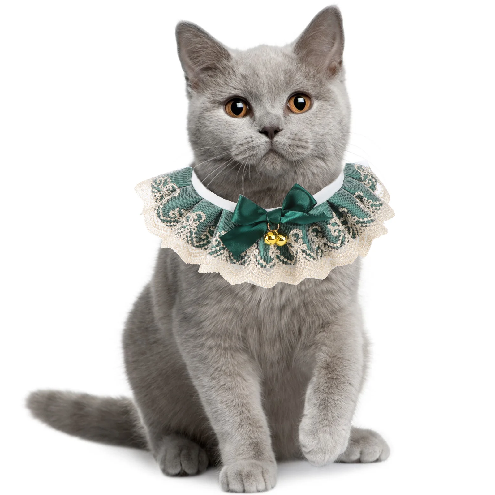 

1Pcs Bell Lace Pet Scarf High Quality Breathable Durable Cat Dog Rabbit Neckerchief M 25-30cm Party Gift Pet Scarf