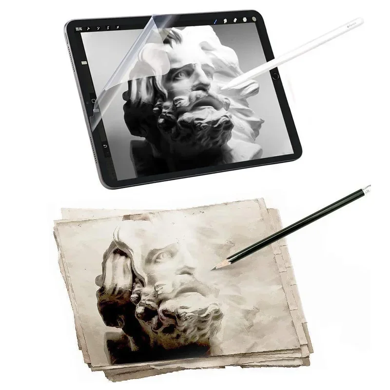 Como papel protetor de tela filme fosco pet pintura escrever para ipad 10 2022 9 8 7 ar 5 4 3 mini 6 5 4 pro 12.9 11 10.9 10.5 10.2
