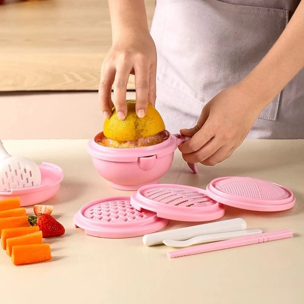 Solid color Baby Food Grinding Bowl Multifunctional Easy to Use Fruit Puree Grater Handmade Manual Operation Manual Grinder