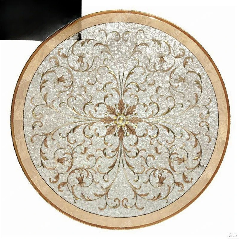 

European dining table and chair combination, large apartment shell parquet round dining table and chair combination