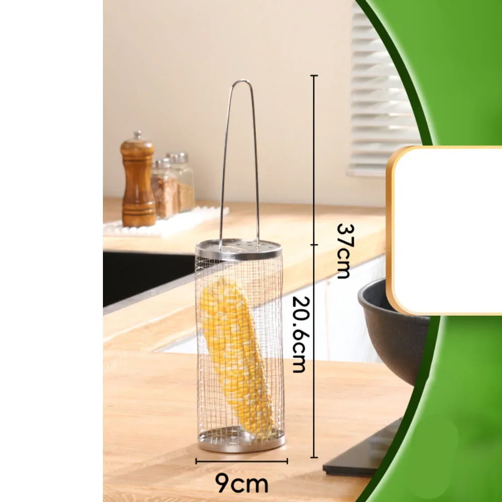 الفولاذ المقاوم للصدأ الشواء قفص 1 قطعة في الهواء الطلق المحمولة الدورية شواء للتخييم نزهة المتداول صافي ترقية أداة شواء #5