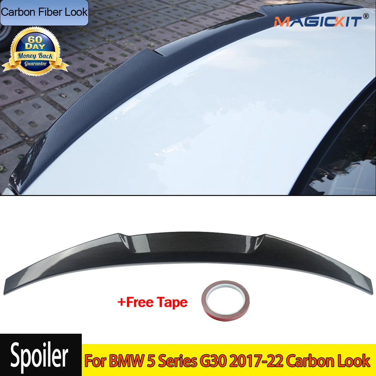 M4 Style Wing Car Rear Tail Trunk Lip Spoiler For BMW 5 Series G30 F90 M5 2017- 2020 Accessories Body Kit