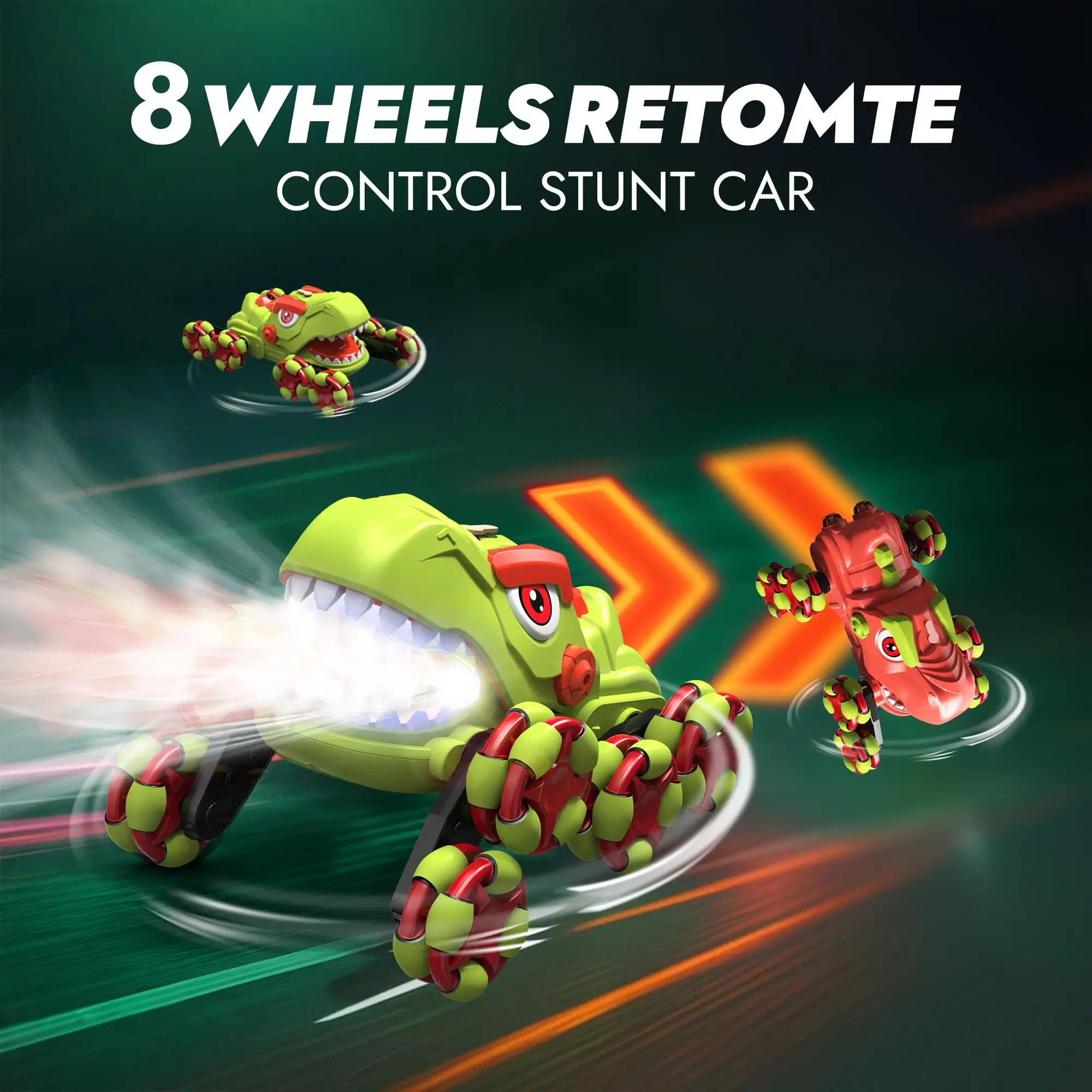 Realistic Dinosaur RC Toy Car, Smoke Spray Light Stunt Car, Rechargeable Durable, Party Gift