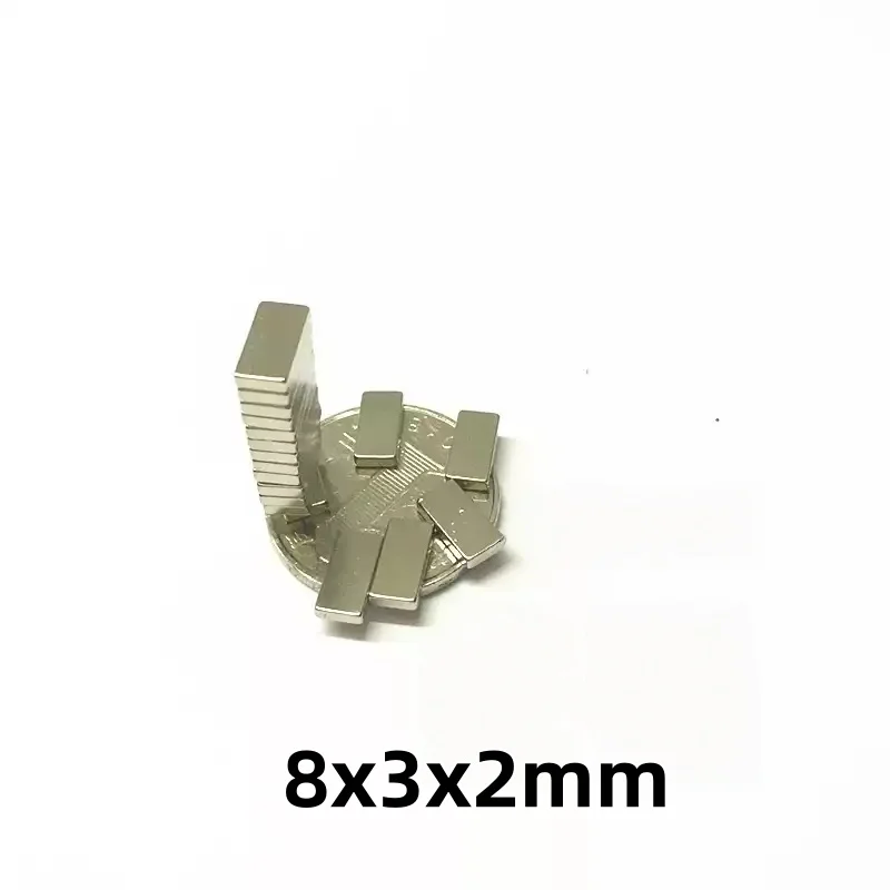 8x3x2mm Square magnets can be widely used for refrigerators, office document fixation and DIY  8x3x2mm