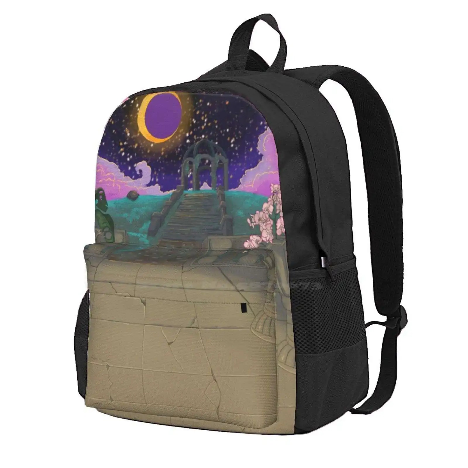 Garden Under The Stars Hot Sale Schoolbag Backpack Fashion Bags Sky Children Of The Light Orchids Garden Gazebo Moonlight Stars