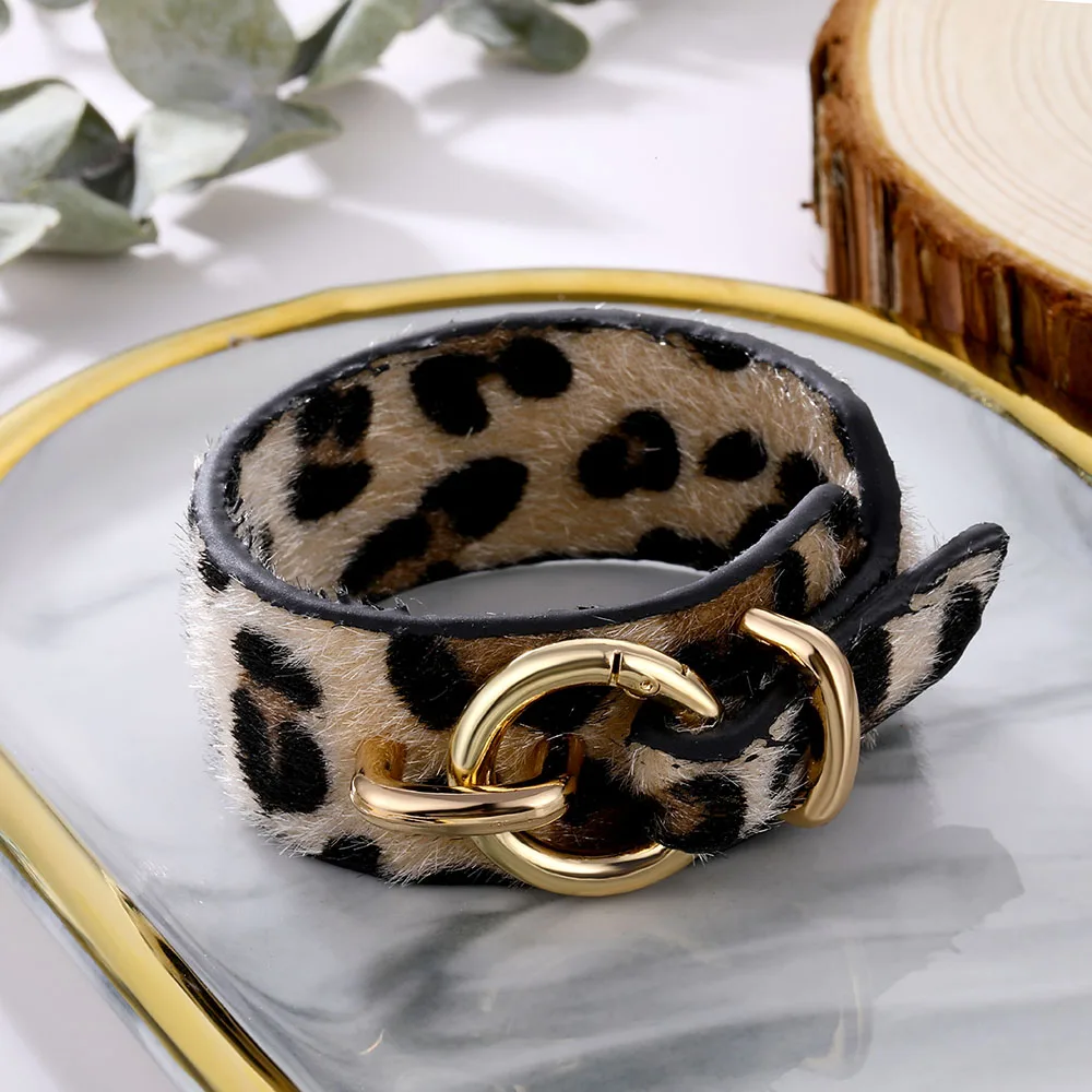 IFMIA Punk Leopard Leather Bracelet For Women Men fashion Retro Bangle Jewelry Gift Wholesale