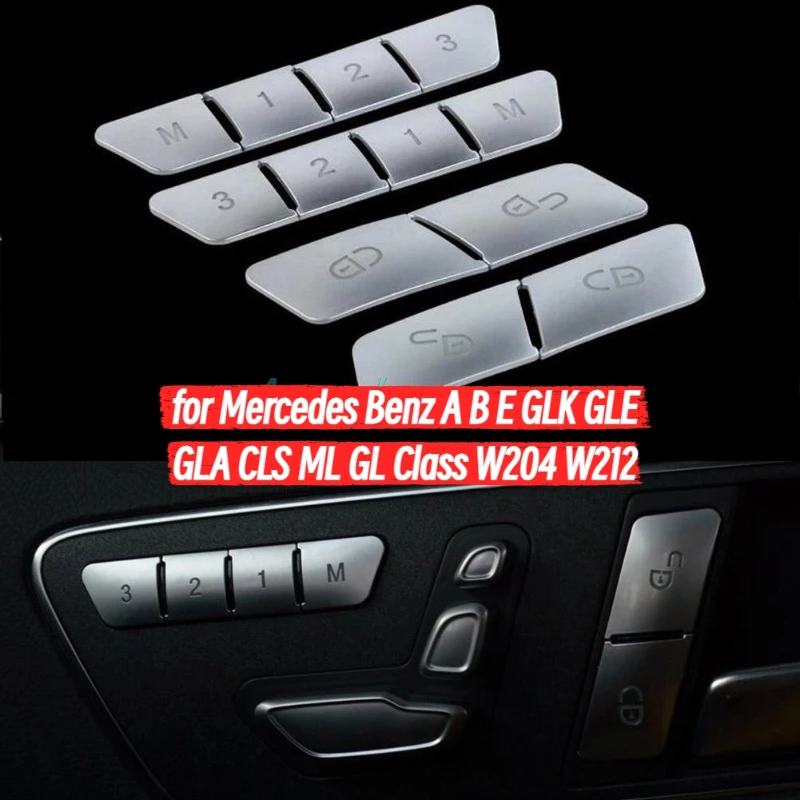 

Car Door Lock switch Seat Memory adjustment Button Trim sticker for Mercedes Benz A B E GLK GLE GLA CLS ML GL Class W204 W212 et