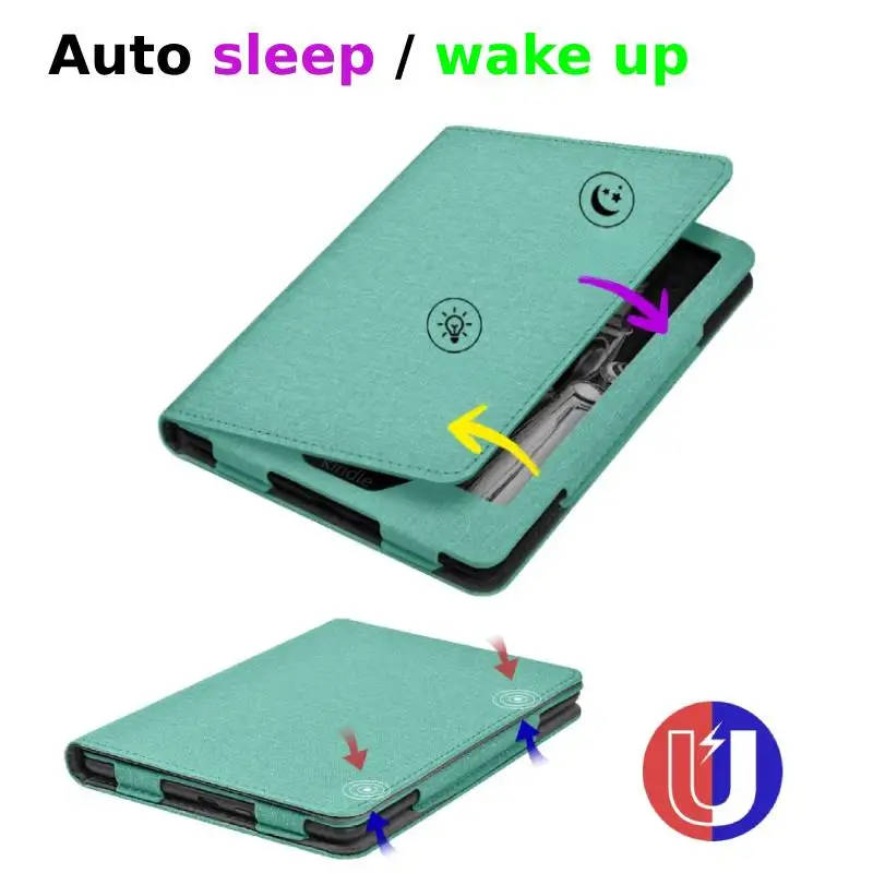 For Kindle 10th Gen Case + Screen Protector 6 inch J9G29R 2019 Leather Cover with Hand Strap Stand Holder Card Slot EBook Funda