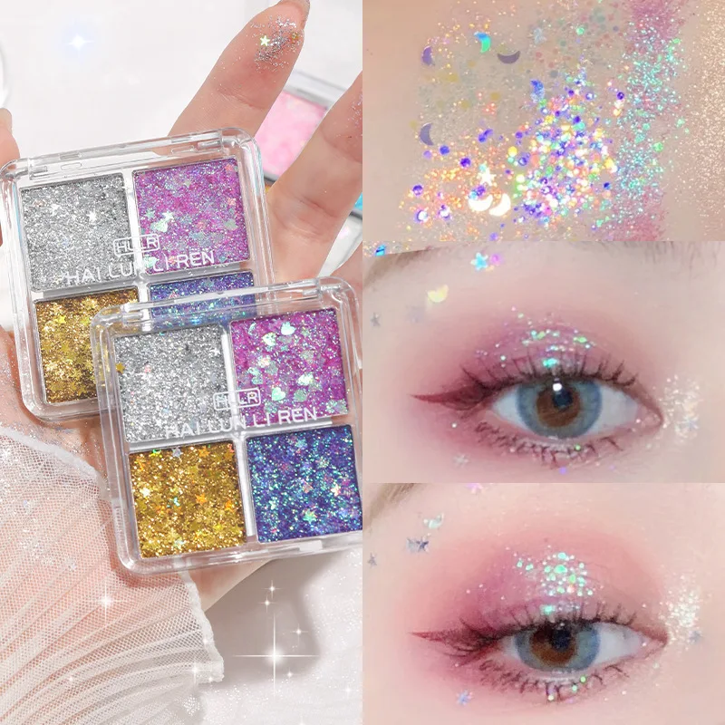 Eye Shadow Quad Big Sequins Stage Makeup Children's Glitter Super Shiny Crystal Eye Makeup Performance Party Cosmetics Makeup