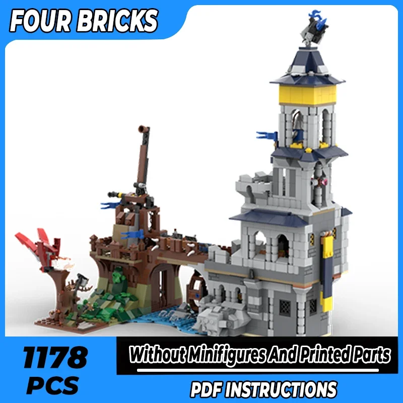 

Moc Building Bricks Castle Model Black Falcon Trebuchet Technology Modular Blocks Gifts Toys For Children DIY Sets Assembly