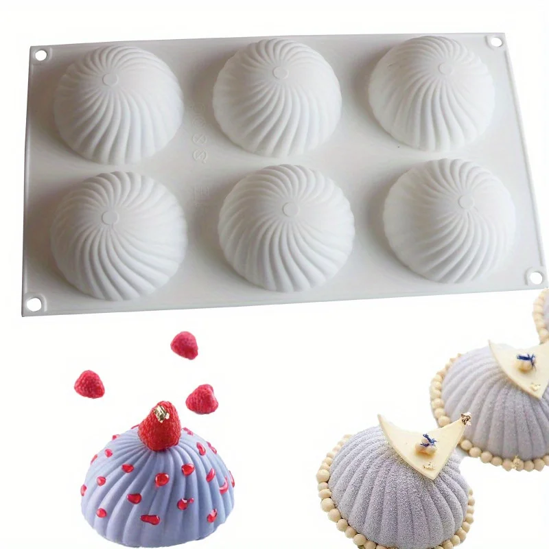 1 Stück Silikon-Backform, Whirlpool-Design, Lebensmittelecht, Nicht-elektrisch, für Kuchen, Mousses, Schokoladen, Desserts, mit Anleitung