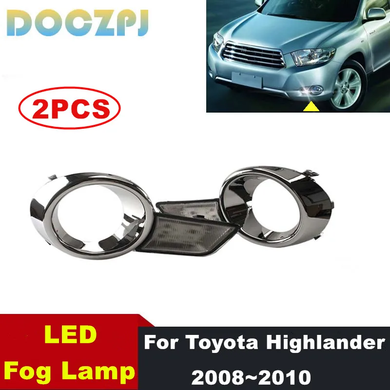 

2 шт. левый и правый автомобильный светодиодный дневной ходовой фонарь DRL противотуманные фары дальнего света дневного света для Toyota Highlander 2008 2009 2010