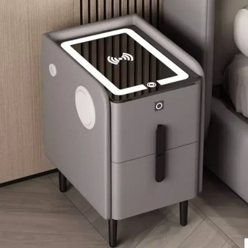 Outlet Usb Storage Night Table Modern Phone Charger Wireless Mobile Night Table Side Fingerprint