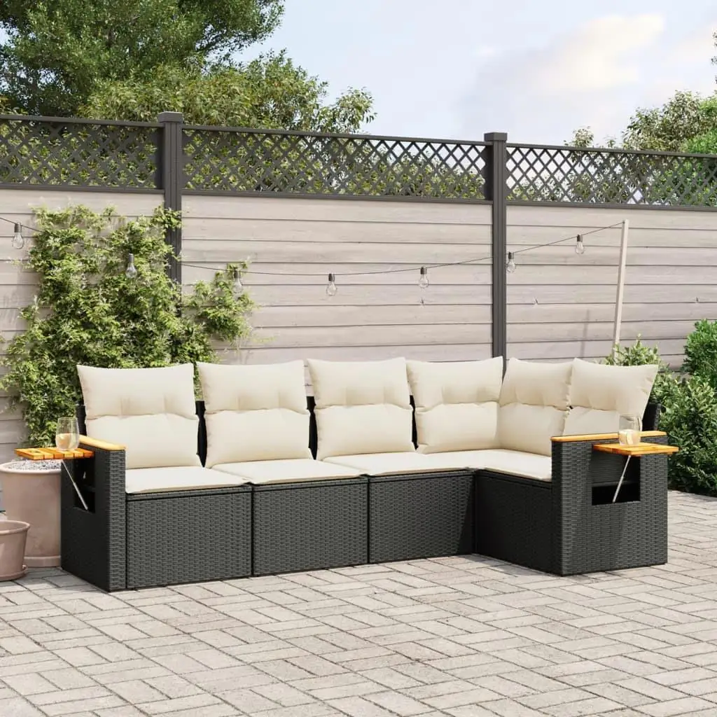 

Luxurious Outdoor Black Garden Sofa Set Furniture Comfortable Seating for Patio Balcony Home Decor