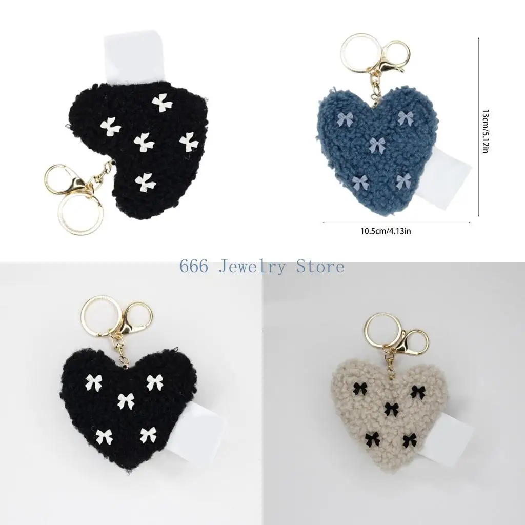 F2TD Fashionable Love Heart Keychain Charm Beautiful Love Heart Pendant Keychain Decoration Delicate Phone Chain Jewelry