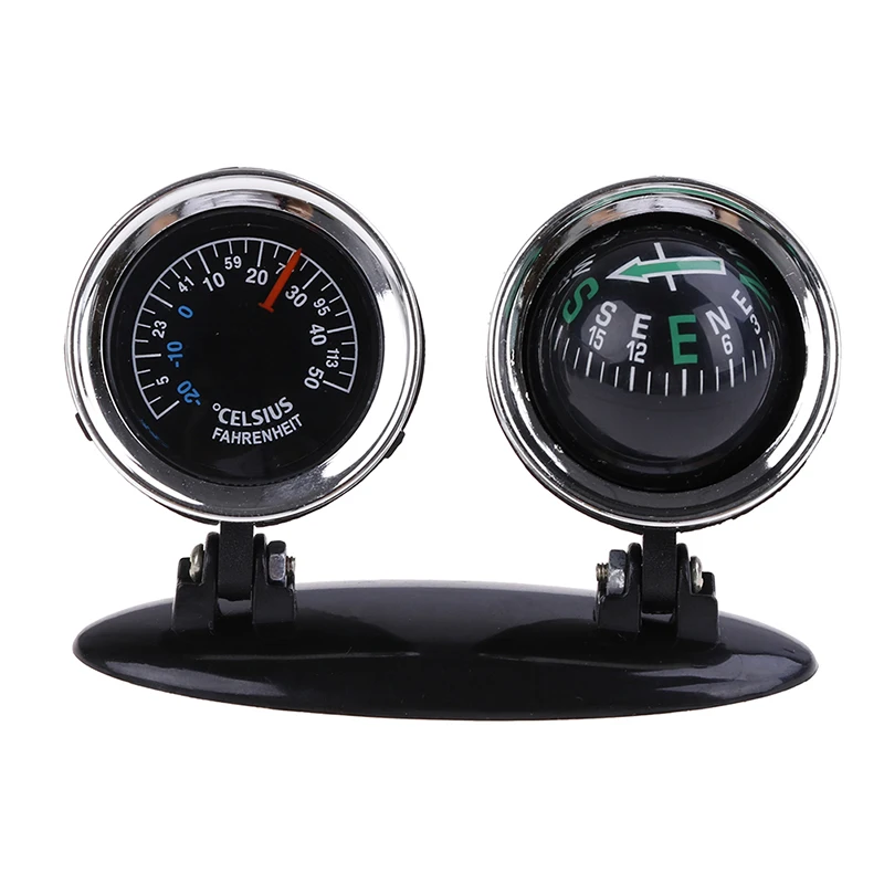 2 in 1 Guide Ball Car Compass Thermometer Car Ornaments Direction Dashboard Ball