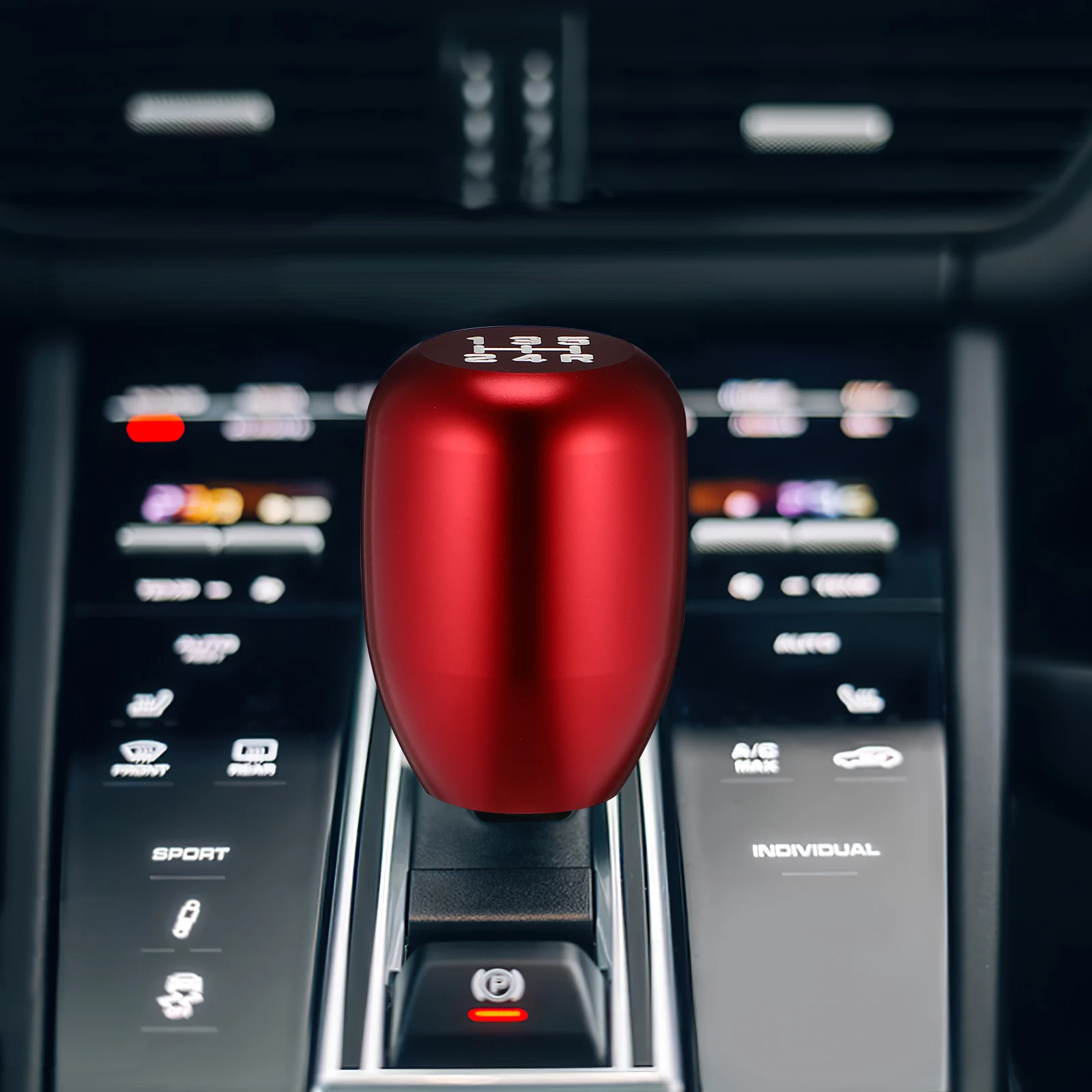 

2Pcs Shift Knob Replacement Metal Aluminum Alloy Gear Stick Shifter Knobs 6 Speed Red Black Car Transmission Interior