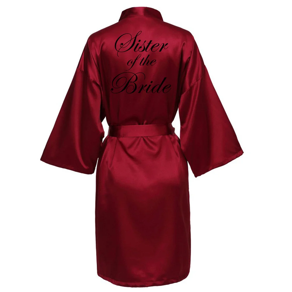 Satin Silk Robes Wedding BathRobe Bride Bridesmaid Dress Gown Women Clothing Sleepwear XK026