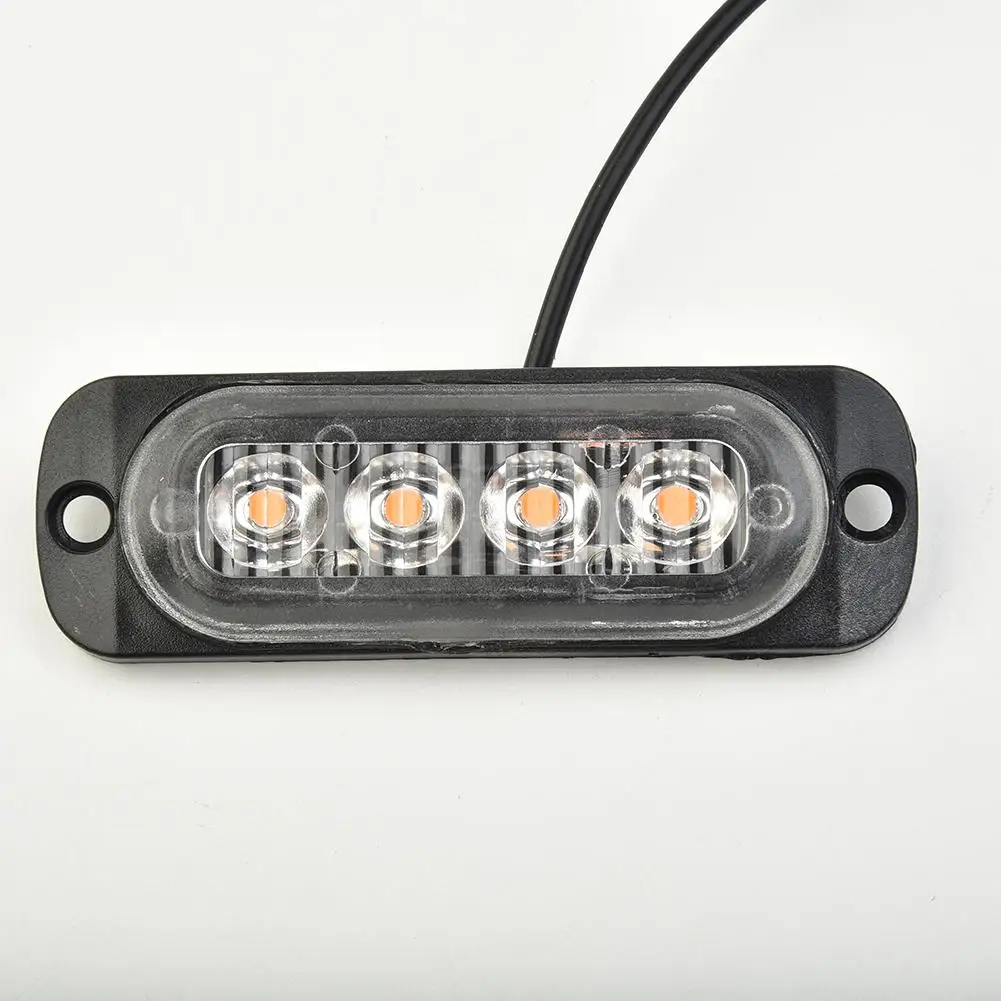 Ultradünne 12V 4LED gelbe Nebelscheinwerferlampe für LKW, Van, Bar, spritzwassergeschützt, effiziente Beleuchtungsentfernung, schnelle Installation
