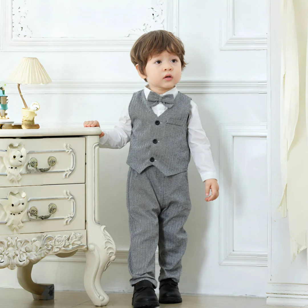 

Kid Wedding Boys Formal Party Outfits Clothes Set Birthday Toddler Solid Gentleman Children Elegant Suit 1 2 3 4 5 6 Years Dress
