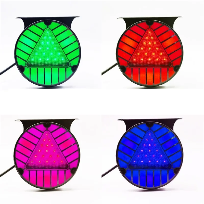 

12V24v Motorcycle Pilot Colorful LED Brake Driving Flash Warning Tail Light Waterproof LED High Brightness Motorcycle