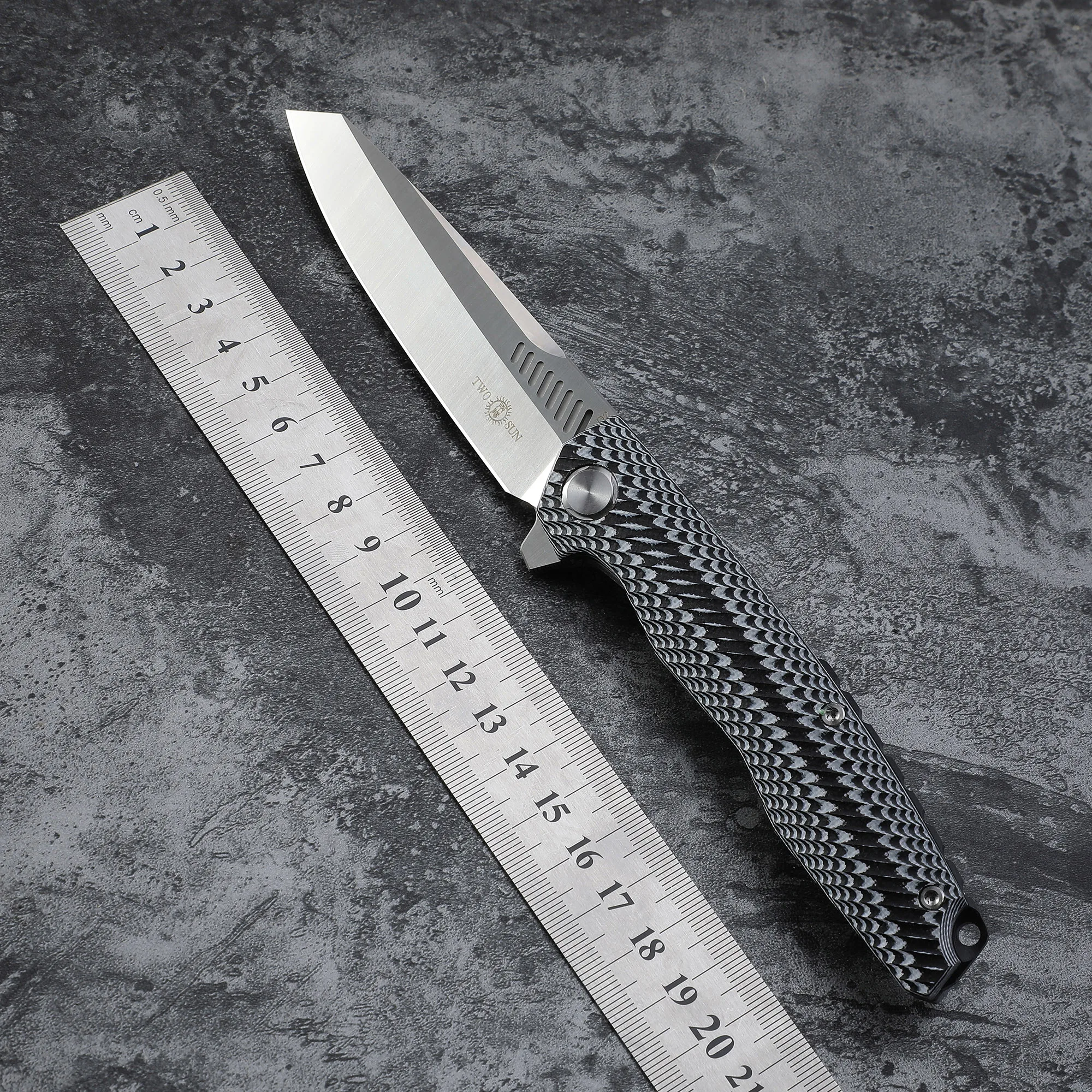 

TWOSUN TS16 Folding Knife G10 Handle D2 Steel Satin Hunting Outdoor Camping Survival Fishing EDC Tool Pocket Knives