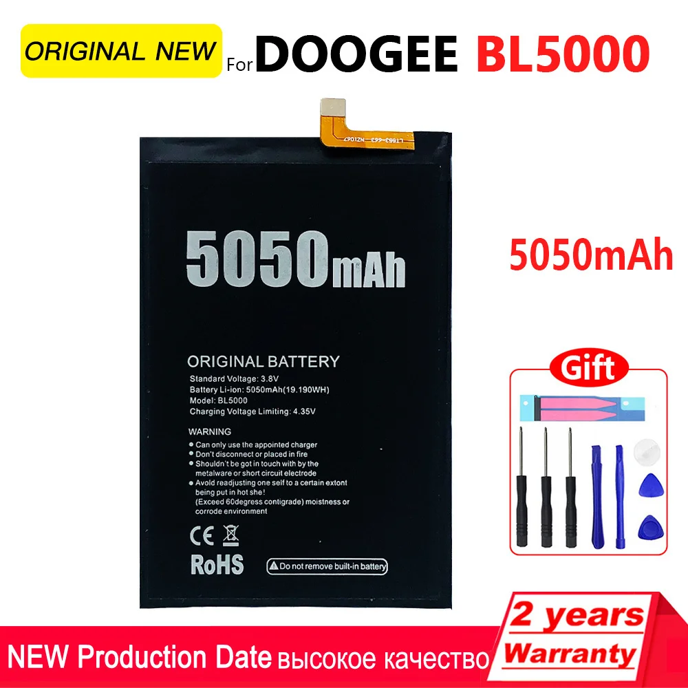 

100% Genuine Replacement Battery 5050mAh For DOOGEE BL5000 Mobile Phone Replacement Battery + Free Tool