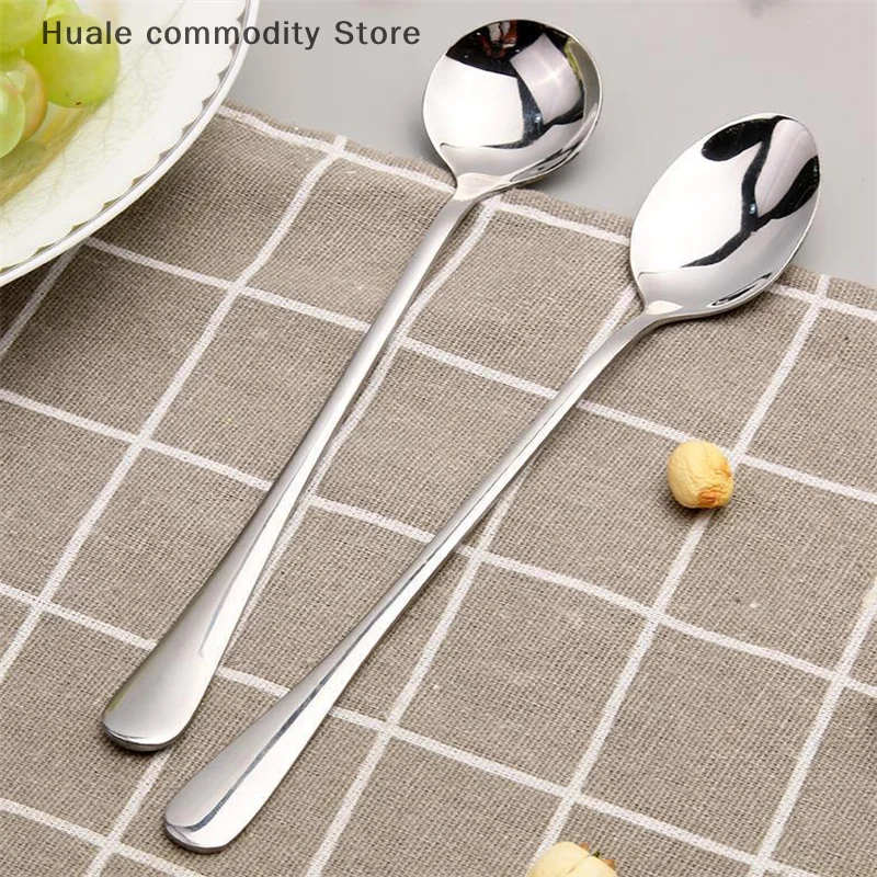 Cucchiaino da caffè durevole in acciaio inossidabile con manico lungo, gelato, dessert, cucchiaio da tè per accessori da cucina da picnic, cucchiaio per chicchi di caffè