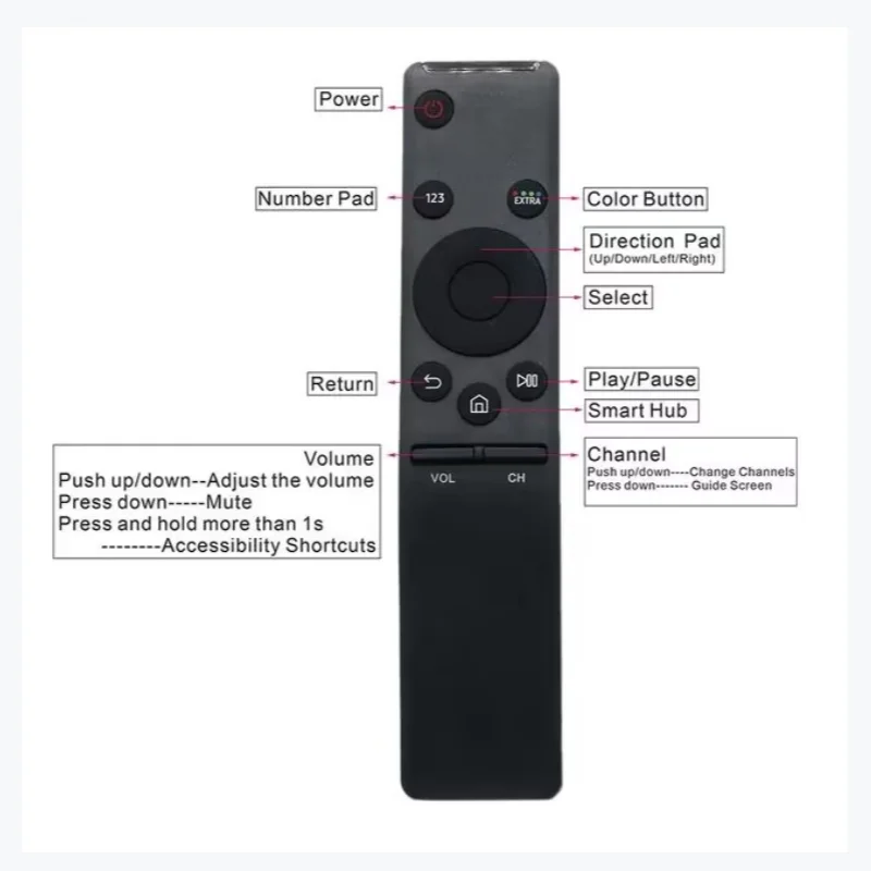 BN59 01259B BN59 01259D Replacement Remote Control For Samsung HD 4K Smart TV Compatible With BN59 01259E 01258E 01260A 01266A