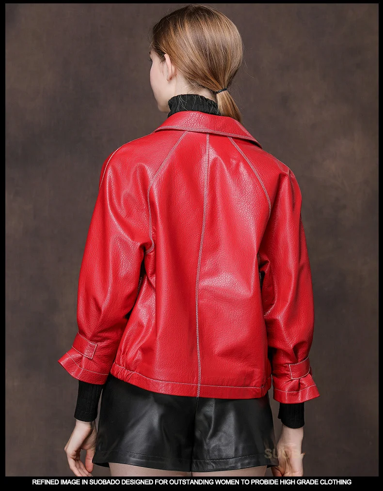 2023 Genuine Leather Jacket Autumn Winter Jacket Women 100% Real Sheepskin Coat Female Streetwear Bomber Jackets MY3738