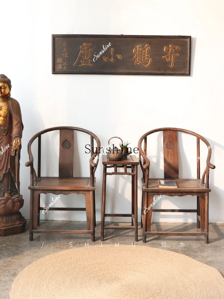 Three-piece master chair coffee table combination solid wood Chinese antique Ming and Qing classical style  TF