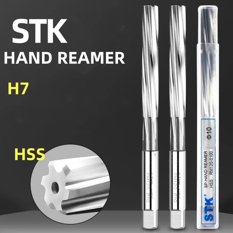 1pcs Japan STK HSS  Metric Hand Screw Reamer Square Head Reamer H7 3mm-18mm RM120