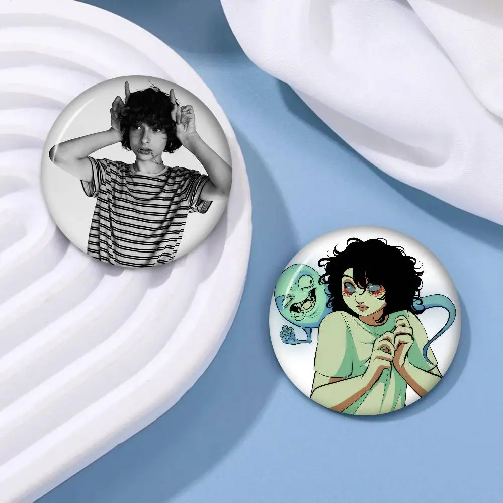 Finn Wolfhard Stranger  Creator Tinplate Pin Button Custom Anime Role Old-school Brooch Cartoon Collar Badge Jewelry Gift Fans