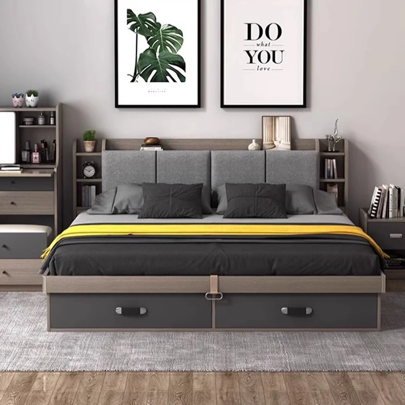 

Vintage Trendy Bed European Unique Safe Sleeping Fashion Interior Chinese Style Salon Bed Big Size Muebles Trendy Furniture