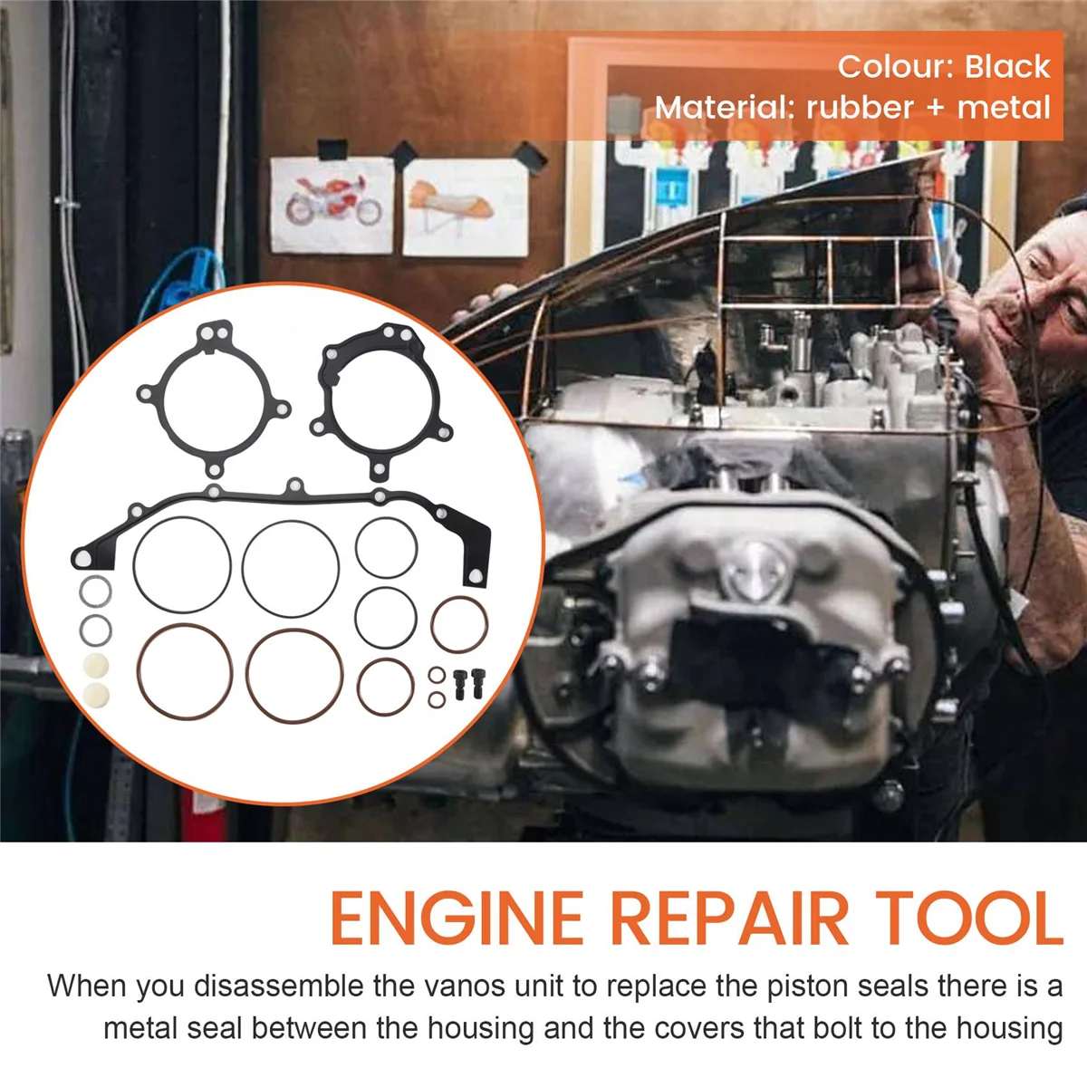 Imagem -04 - Jogo de Reparação do Selo do Anel-o para Bmw Vanos Duplo E36 E39 E46 E53 E60 E83 E85 M52tu M54 M56
