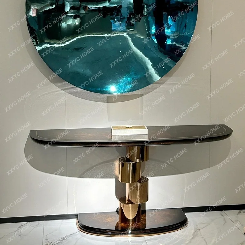 

light luxury solid wood entrance table high-end modern simple entrance table creative entrance cabinet